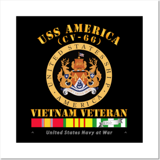 USS America (CV-66) - Vietnam Vet w VN SVC Posters and Art